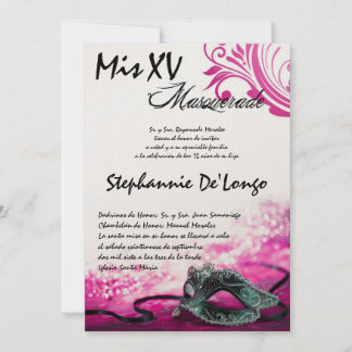 12x18 Masquerade Quinceanera Birthday Einladung