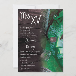 12x18 Masquerade Quinceanera Birthday Einladung