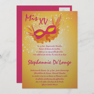 12x18 Masquerade Quinceanera Birthday Einladung