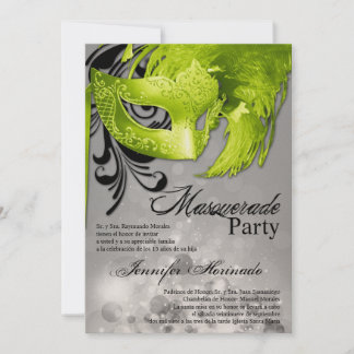 12x18 Masquerade Quinceanera Birthday Einladung