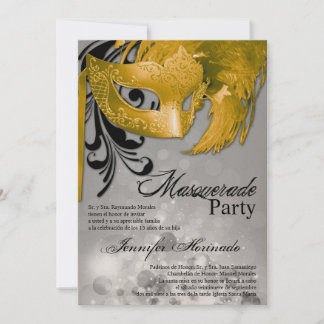 12x18 Masquerade Quinceanera Birthday Einladung