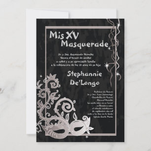 12x18 Masquerade Quinceanera Geburtstag Einladung