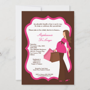 12x18 Modern Mod Mama Shopping Baby Shower Einladu Einladung