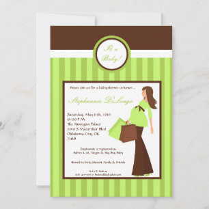 12x18 Modern Mod Mama Shopping Baby Shower Einladu Einladung