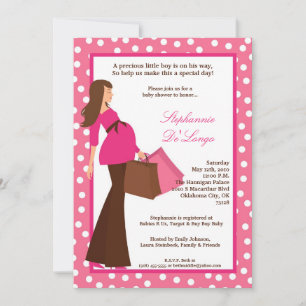 12x18 Modern Mod Mama Shopping Baby Shower Einladu Einladung