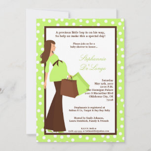 12x18 Modern Mod Mama Shopping Baby Shower Einladu Einladung