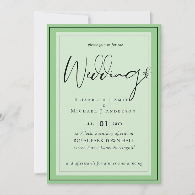 12x18 Modern Script Overlay Budget Hochzeit lädt e (Vorderseite)