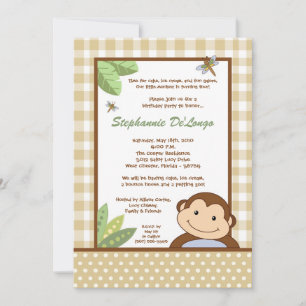 12x18 Neutral Papgayo Monkey zum Geburtstag Einlad Einladung
