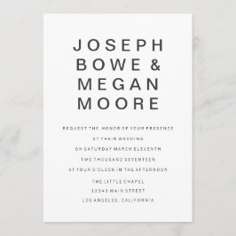 12x18 New Goth Minimalistisch Hochzeit Einladung