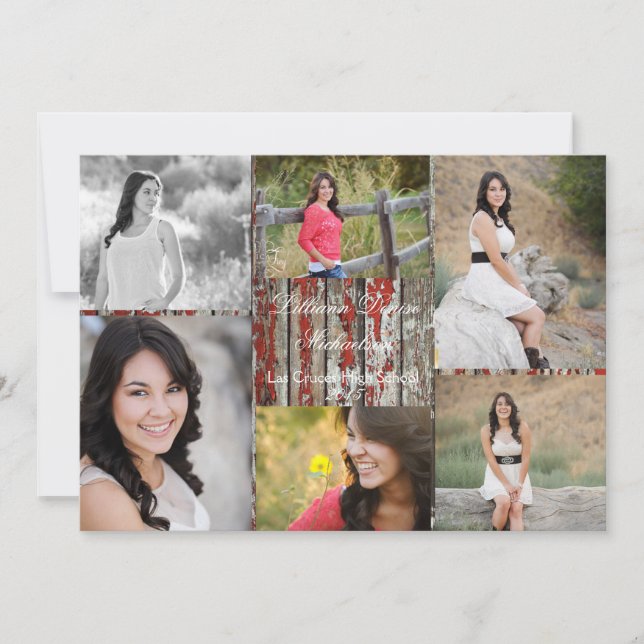 12x18 Old Red Barn Wood Weather Senior Ankündigung (Vorderseite)