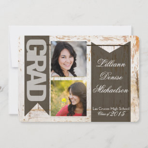 12x18 Old White Barn Wood Weathe Senior Ankündigun Ankündigung