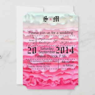 12x18 Ombre Stripe Pink Zuckerguss Hochzeit Einlad Einladung