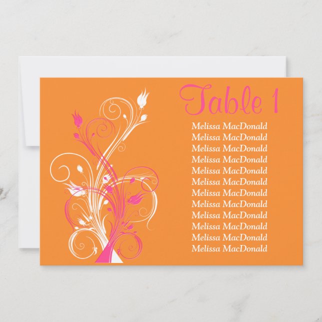 12x18 Orange Pink White Floral Card Einladung (Vorderseite)