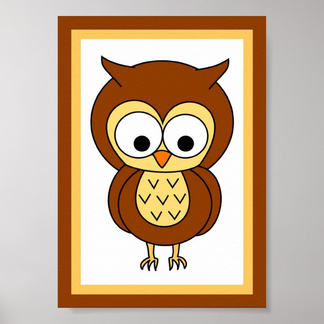 12x18 Owl Neutral 1 Wall Art Poster (Vorne)