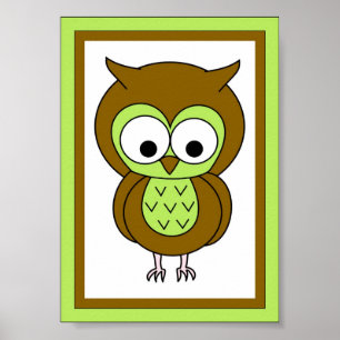 12x18 Owl Wall Art Poster