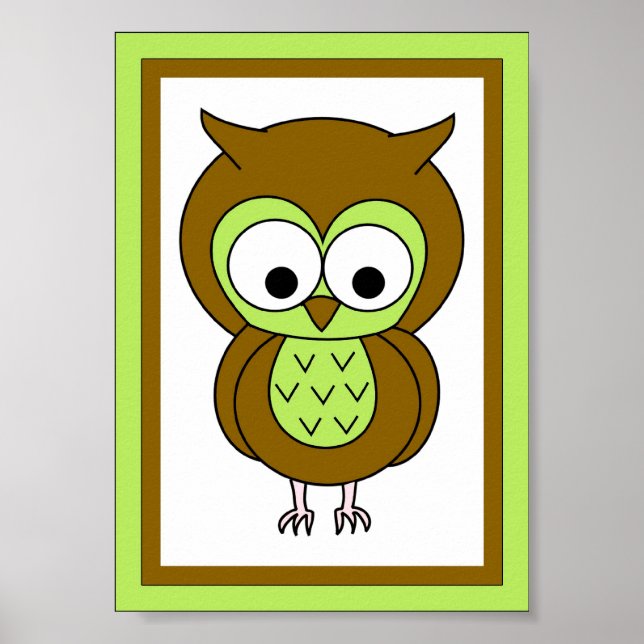 12x18 Owl Wall Art Poster (Vorne)