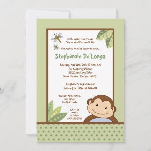 12x18 Papagayo Monkey Safari Babydusche Einladung