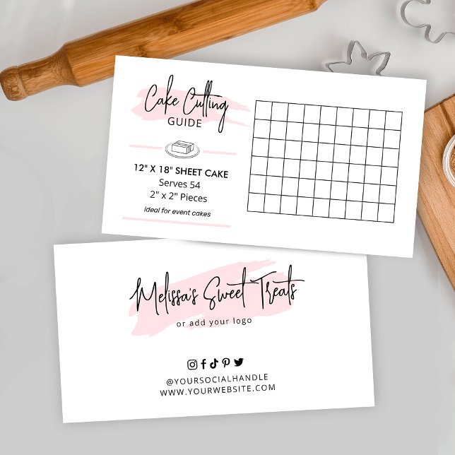 12x18" Party Cake Cutting Guide 2x2 Servings Begleitkarte (12 x 18 inch rectangle cake cutting instructions for event cakes)