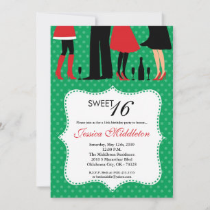 12x18 Party People Sweet 16 Geburtstag Einladung