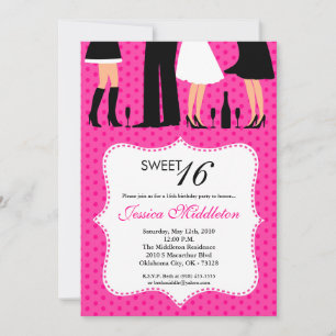 12x18 Party People Sweet 16 Geburtstag Einladung