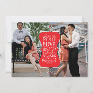 12x18 Peace, Liebe & Joy Frame 2 Fotokarte Feiertagskarte