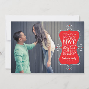 12x18 Peace, Liebe & Joyframe Fotokarte Feiertagskarte