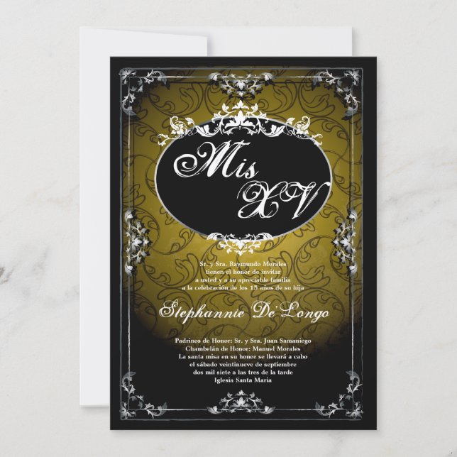 12x18 Pendant Broach Quinceanera Birthday Einladun Einladung (Vorderseite)