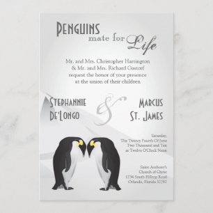 12x18 Penguins-Kamerad für Leben-graue Einladung
