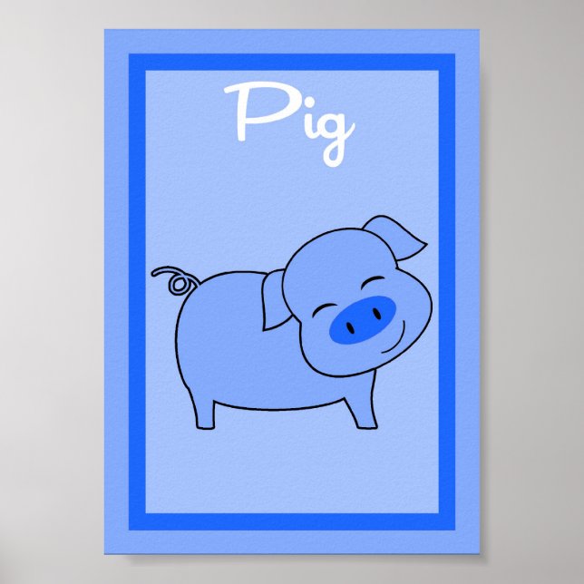 12x18 Pig Barn Yard Boys Wall Art Poster (Vorne)