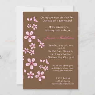 12x18 Pink Cherry Blossom Geburtstagsparty Einladu Einladung