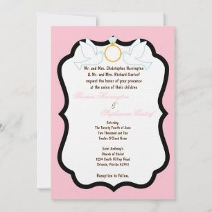 12x18 Pink Dove Diamond Wedding Einladung