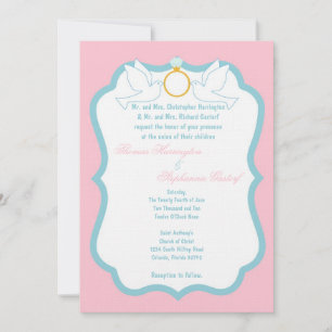 12x18 Pink Dove Diamond Wedding Einladung