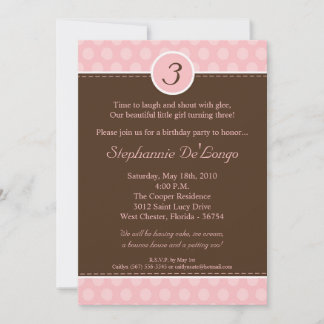 12x18 Pink Monogram Polka Dot Geburtstag Einladung