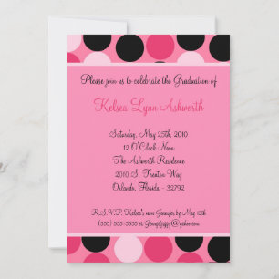 12x18 Pink Polka Dot Abschluss Einladung Ankündigu