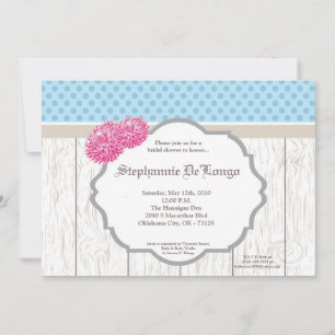 12x18 Plumeria Blume Wood Bridal Dusche Einladung