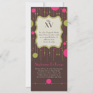 12x18 Polka Dot Quinceanera Einladung zum Geburtst