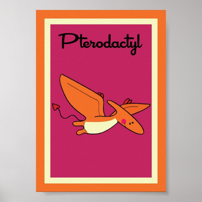 12x18 Pterodactyl Dinosaurier Wall Art Poster (Vorne)