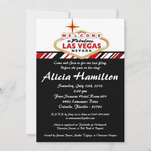 12x18 Red & Black Las Vegas Bachelorette Einladung