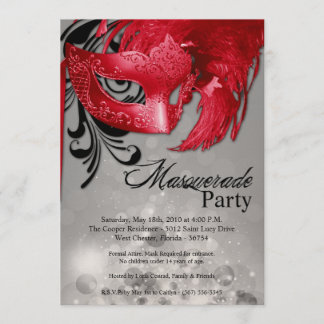 12x18 Red Masquerade Sweet 16 Geburtstag Einladung