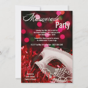 12x18 Red Masquerade Sweet 16 Geburtstag Einladung