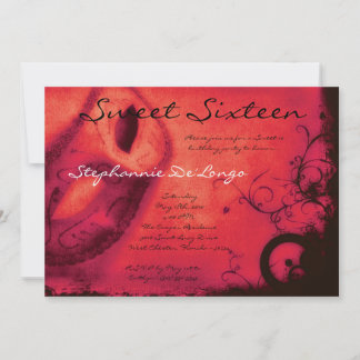 12x18 Red Masquerade Sweet 16 Geburtstag Einladung