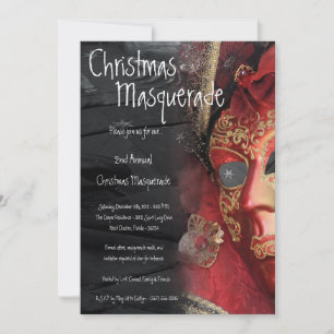 12x18 Red Masquerade Weihnachten XMAS Einladung