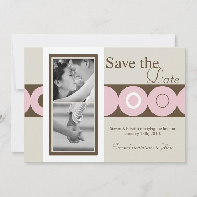 12x18 Retro Circle Foto Ankündigung Datum freihalt (Vorderseite)