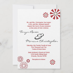 12x18 Retro Disk Blume Linen Hochzeit Einladung