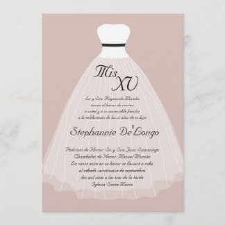 12x18 Rosa-KleidQuinceanera Geburtstags-Einladung Einladung