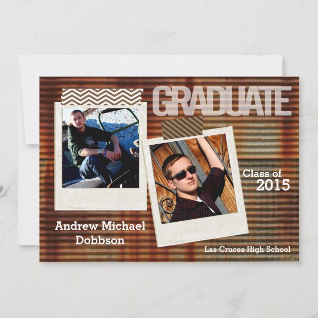 12x18 Rusted Corregated Metal Senior Ankündigung (Vorderseite)