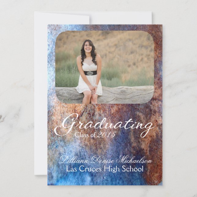 12x18 Rusted Metal Old Steel Gru Senior Ankündigun Ankündigung (Vorderseite)