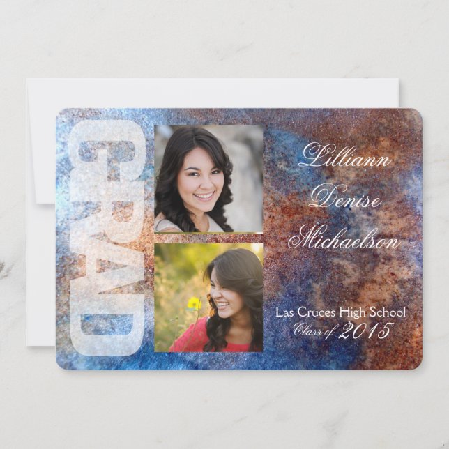 12x18 Rusted Metal Old Steel Gru Senior Ankündigun Ankündigung (Vorderseite)