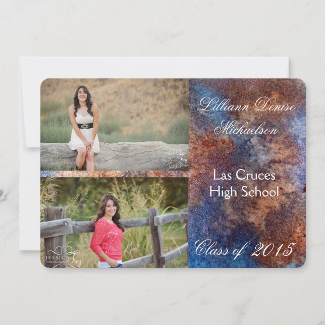 12x18 Rusted Metal Old Steel Gru Senior Ankündigun Ankündigung (Vorderseite)