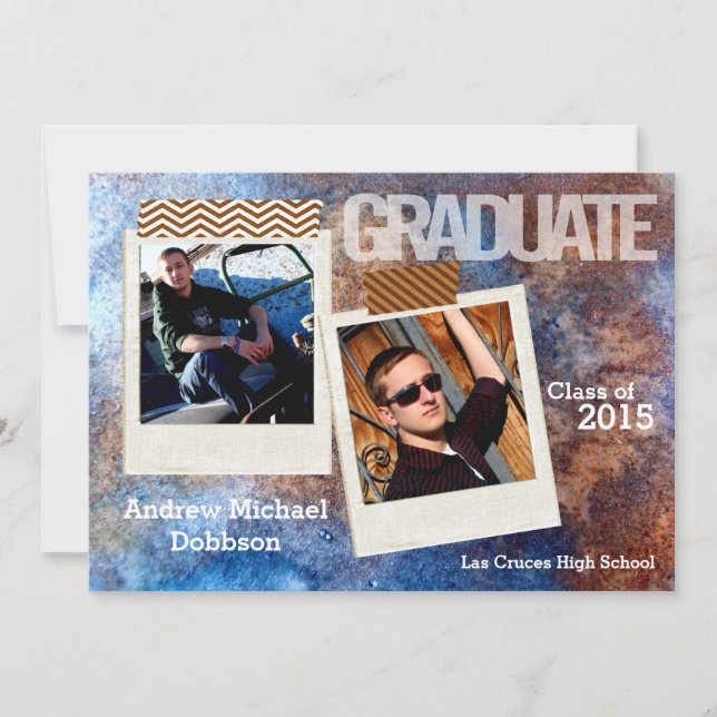 12x18 Rusted Metal Steel Grunge Senior Ankündigung (Vorderseite)